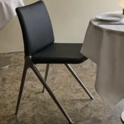 Krzesło Kape If7 Podstawa Polerowane Aluminium - Tapicerka Noble Leather &Tradit
