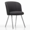 Krzesło Mikado Side Chair Aluminium Polerowane - Plano Dark Grey Vitra