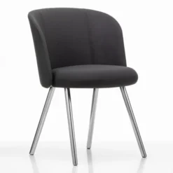 Krzesło Mikado Side Chair Aluminium Polerowane - Plano Dark Grey Vitra