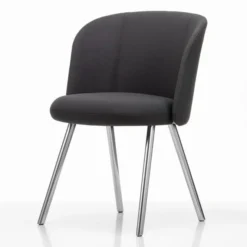 Krzesło Mikado Side Chair Aluminium Polerowane - Plano Dark Grey Vitra