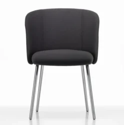 Krzesło Mikado Side Chair Aluminium Polerowane - Plano Dark Grey Vitra