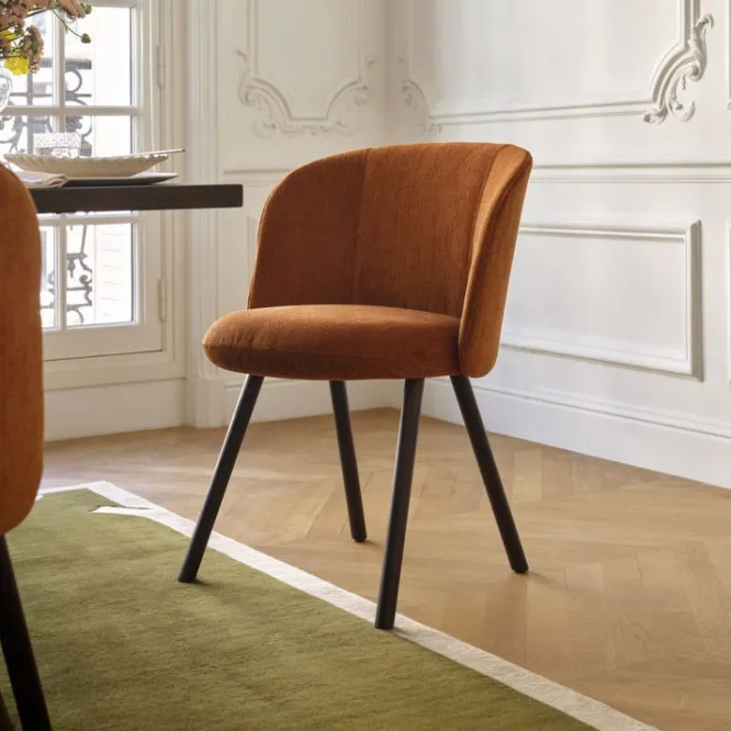 Krzesło Mikado Side Chair Ciemny Dąb - Iroko Cognac Vitra