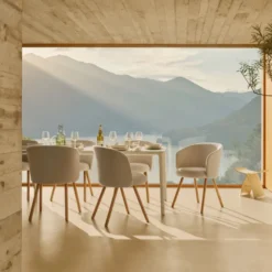 Krzesło Mikado Side Chair Naturalny Dąb - Nubia Ivory Pearl Vitra