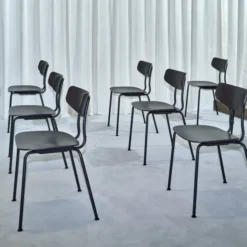 Krzesło Moca Ciemny Dąb - Podstawa Chromowana Vitra