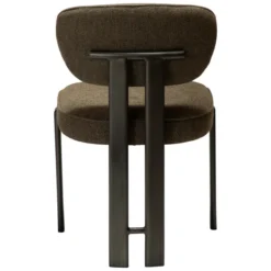 Krzesło Nova Tkanina Bouclé Dark Olive - Nogi Antique Pewter