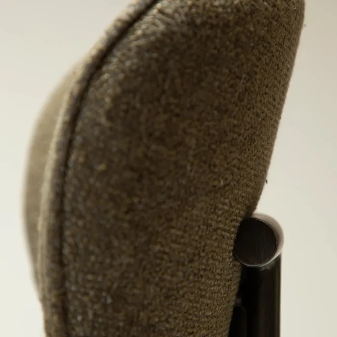 Krzesło Nova Tkanina Bouclé Dark Olive - Nogi Antique Pewter