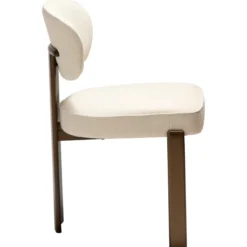 Krzesło Nova Tkanina Bouclé Simply Beige - Brązowe Nogi