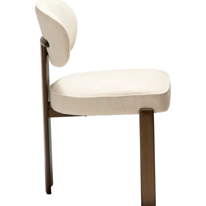 Krzesło Nova Tkanina Bouclé Simply Beige - Brązowe Nogi