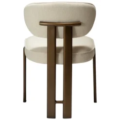 Krzesło Nova Tkanina Bouclé Simply Beige - Brązowe Nogi