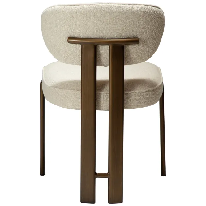 Krzesło Nova Tkanina Bouclé Simply Beige - Brązowe Nogi