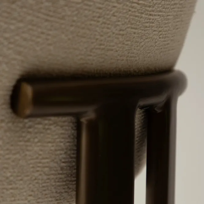 Krzesło Nova Tkanina Bouclé Simply Beige - Brązowe Nogi