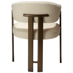 Krzesło Nova Z Podłokietnikiem Tkanina Bouclé Simply Beige - Brązowe Nogi