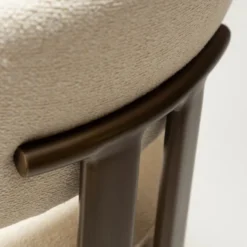 Krzesło Nova Z Podłokietnikiem Tkanina Bouclé Simply Beige - Brązowe Nogi