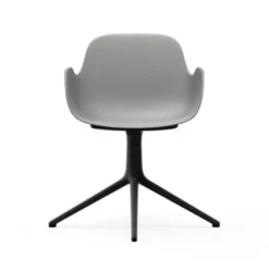 Krzesło Obrotowe Form Z Podłokietnikami Czarna Podstawa Szare Normann Copenhagen