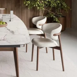 Krzesło Oleandro Boucle Beżowe Calligaris