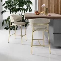 Krzesło Oleandro Mosiężna Podstawa Cognac Calligaris