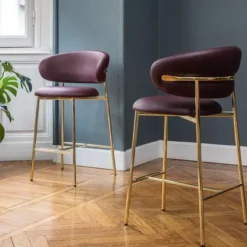 Krzesło Oleandro Mosiężna Podstawa Cognac Calligaris