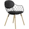 Krzesło Pina Tk. Steelcut 2 Nogi Naturalny Jesion Czarne Magis