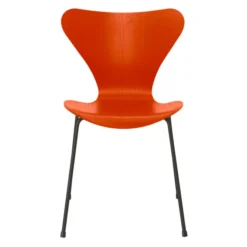 Krzesło Series 7 Fornir Barwiony Pomarańczowy Fritz Hansen