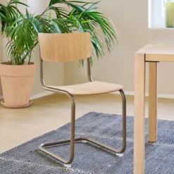 Krzesło S 43 Gładkie Dębowo-Beżowe Thonet