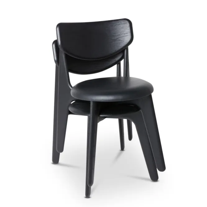Krzesło Slab Czarne, Skórzane Siedzisko Tom Dixon