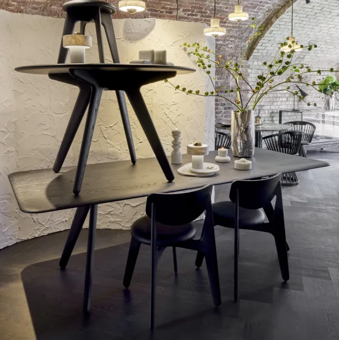 Krzesło Slab Czarne, Skórzane Siedzisko Tom Dixon