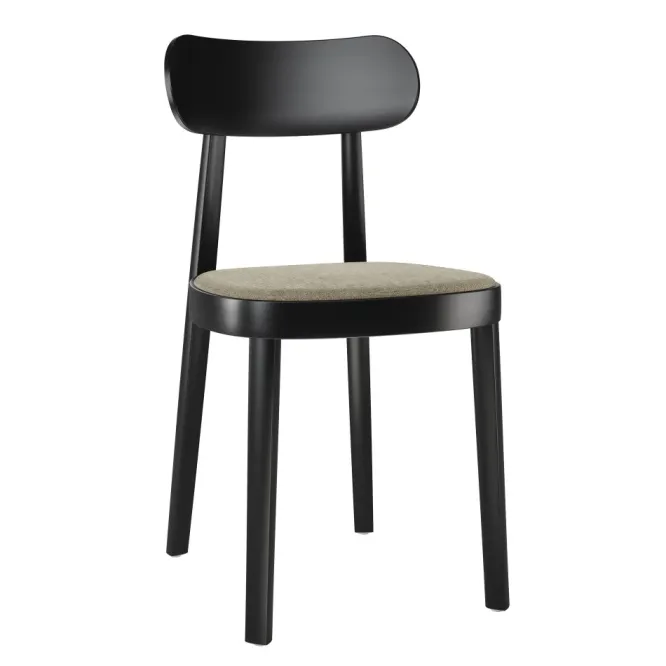 Krzesło 118 Sp Czarne Tapicerowane Thonet