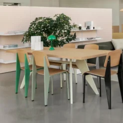 Krzesło Standard Naturalny Dąb - Podstawa Zielona Vitra
