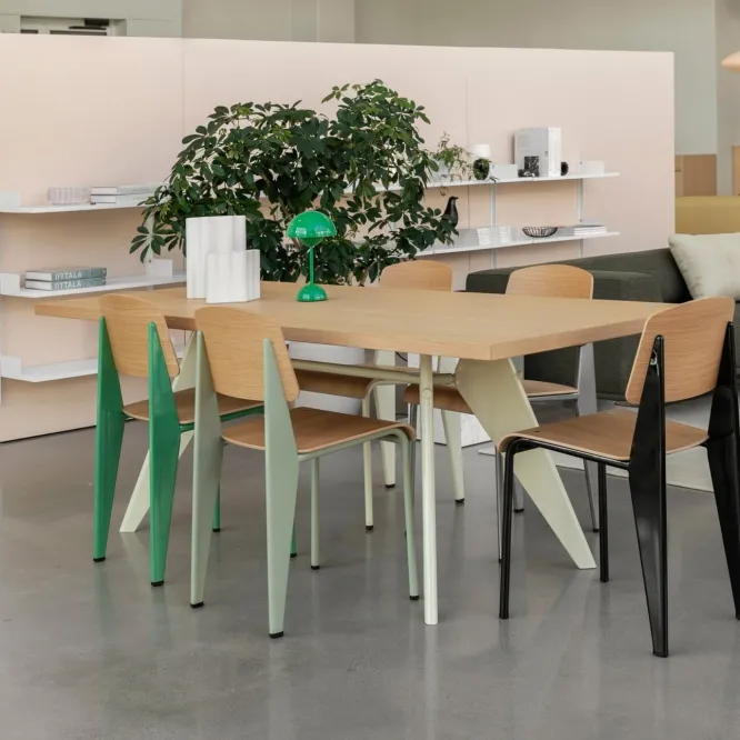 Krzesło Standard Naturalny Dąb - Podstawa Zielona Vitra
