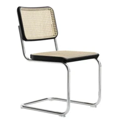 Krzesło S 32 V Czarne Wyplatane Thonet