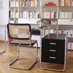 Krzesło S 32 V Czarne Wyplatane Thonet