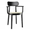 Krzesło Z Podłokietnikami 118 F Czarne Wyplatane Thonet