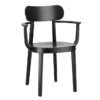 Krzesło Z Podłokietnikami 118 Mf Czarne Gładkie Thonet