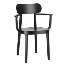 Krzesło Z Podłokietnikami 118 Mf Czarne Gładkie Thonet