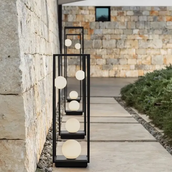 Lampa Abachina Wersja Podłogowa Czarna Double Karman