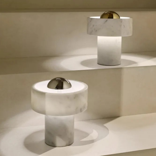Lampa Bezprzewodowa Stone Srebrna Tom Dixon