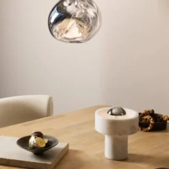 Lampa Bezprzewodowa Stone Srebrna Tom Dixon