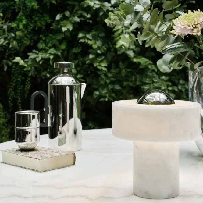 Lampa Bezprzewodowa Stone Srebrna Tom Dixon
