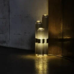Lampa Cactus Duża Przydymiona Szara-Mosiężna Pulpo