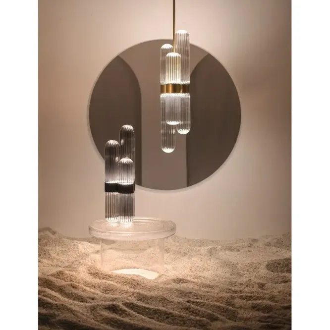 Lampa Cactus Duża Przydymiona Szara-Czarna Pulpo