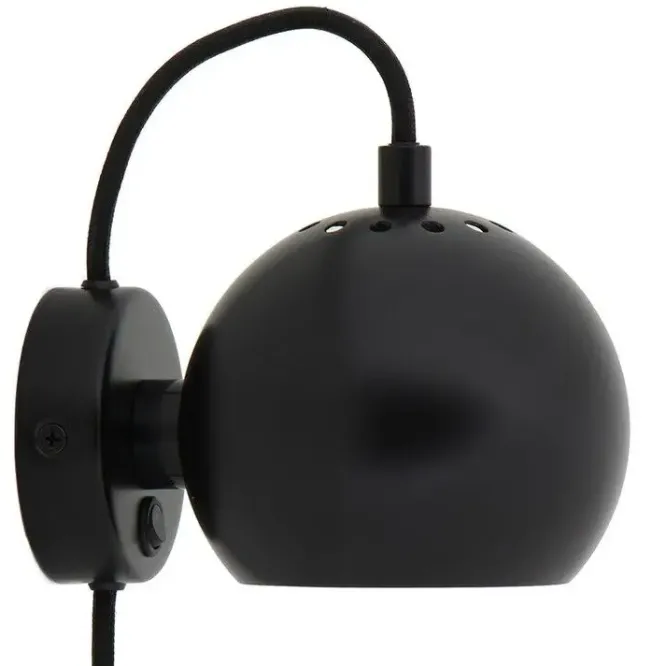 Lampa Ścienna Ball Magnet Czarna Matowa Frandsen