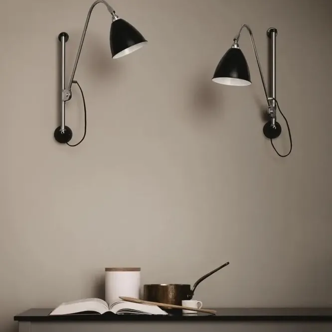 Lampa Ścienna Bestlite Bl5 Czarny Mosiądz Porcelana Gubi