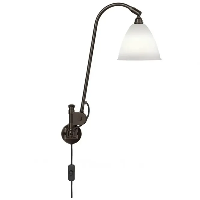 Lampa Ścienna Bestlite Bl6 Czarny Mosiądz Porcelana Gubi