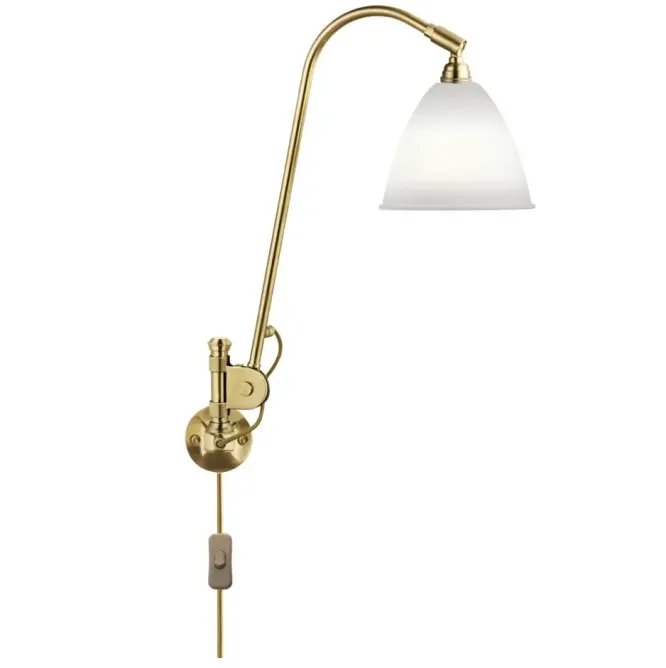 Lampa Ścienna Bestlite Bl6 Stal Mosiężna Porcelana Gubi