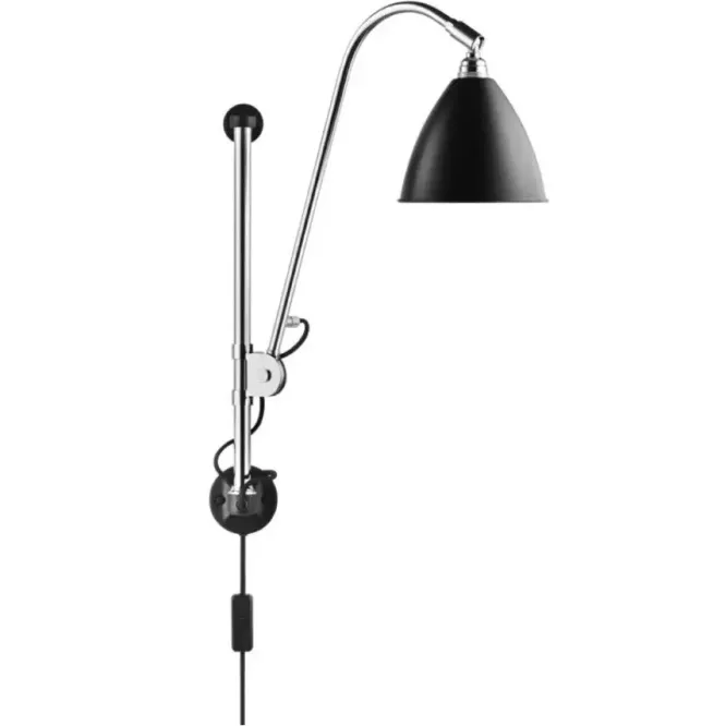 Lampa Ścienna Bestlite Bl5 Stal Chromowana Czarna Matowa Gubi