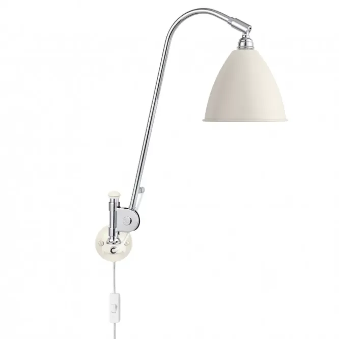 Lampa Ścienna Bestlite Bl6 Stal Chromowana Biała Matowa Gubi