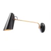 Lampa Ścienna Birdy Long Czarno-Mosiężna Northern