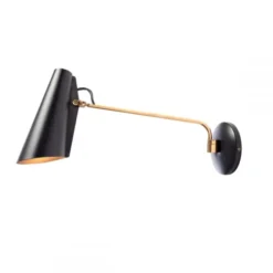 Lampa Ścienna Birdy Long Czarno-Mosiężna Northern