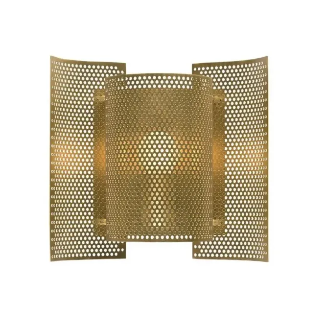Lampa Ścienna Butterfly Stal Perforowana Mosiężna Northern