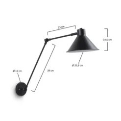 Lampa Ścienna Dione Czarna Kave Home